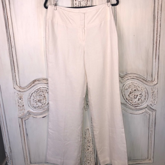 Worthington Pants - Worthington 100% Linen Fully Lined Wide Leg Set-in Waistband Trousers Size 8